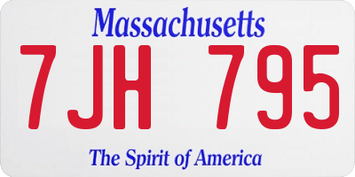 MA license plate 7JH795