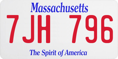 MA license plate 7JH796