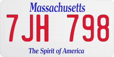 MA license plate 7JH798