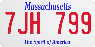 MA license plate 7JH799