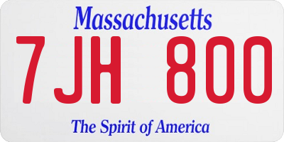 MA license plate 7JH800