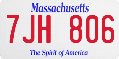 MA license plate 7JH806