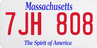 MA license plate 7JH808