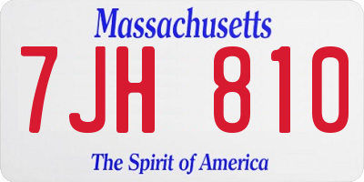 MA license plate 7JH810