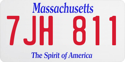 MA license plate 7JH811