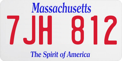 MA license plate 7JH812