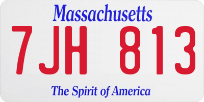 MA license plate 7JH813