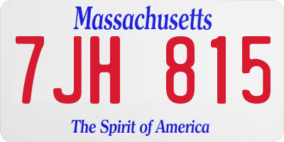 MA license plate 7JH815