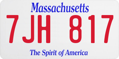 MA license plate 7JH817