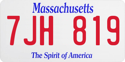 MA license plate 7JH819
