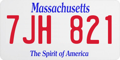 MA license plate 7JH821