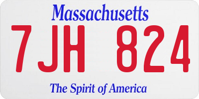MA license plate 7JH824