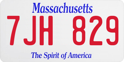 MA license plate 7JH829