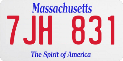 MA license plate 7JH831