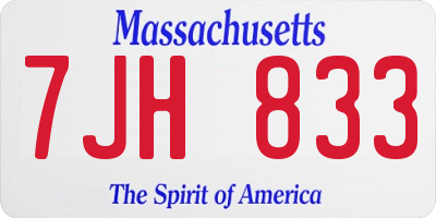 MA license plate 7JH833