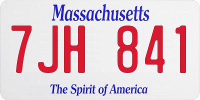 MA license plate 7JH841