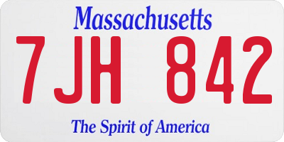 MA license plate 7JH842