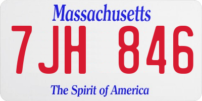 MA license plate 7JH846