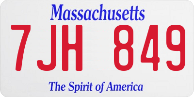 MA license plate 7JH849