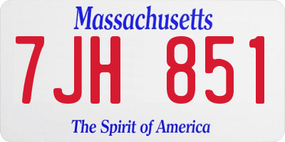 MA license plate 7JH851