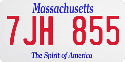 MA license plate 7JH855