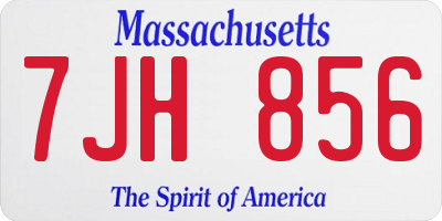 MA license plate 7JH856