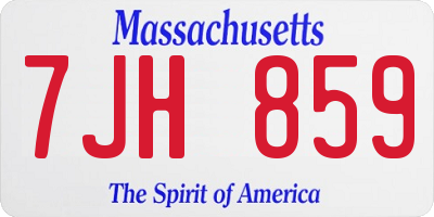 MA license plate 7JH859