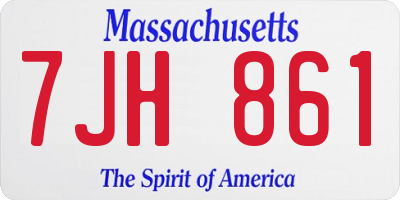 MA license plate 7JH861