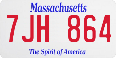 MA license plate 7JH864