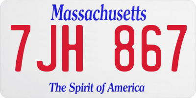 MA license plate 7JH867