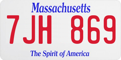 MA license plate 7JH869