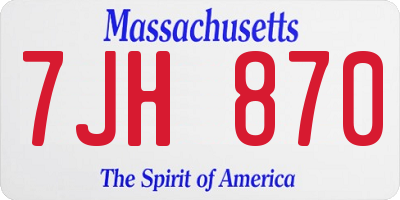 MA license plate 7JH870