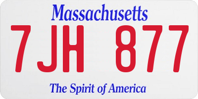 MA license plate 7JH877