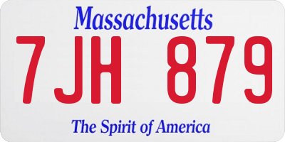 MA license plate 7JH879