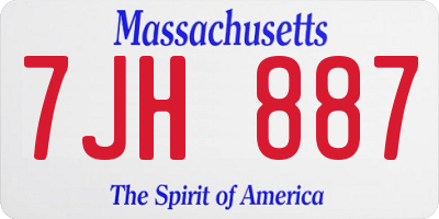 MA license plate 7JH887