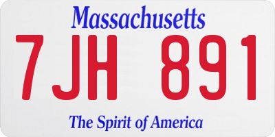 MA license plate 7JH891