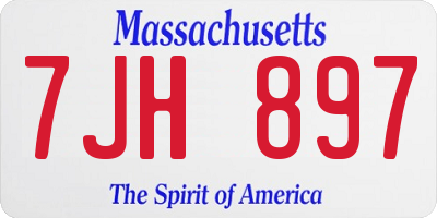 MA license plate 7JH897
