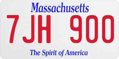 MA license plate 7JH900