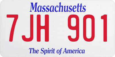 MA license plate 7JH901