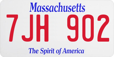 MA license plate 7JH902