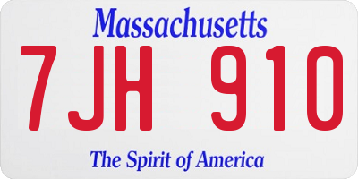 MA license plate 7JH910