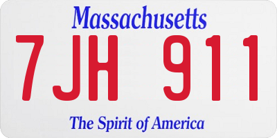 MA license plate 7JH911
