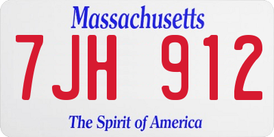 MA license plate 7JH912