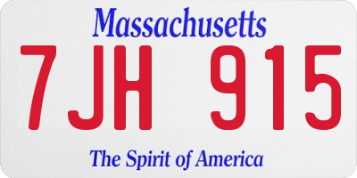 MA license plate 7JH915