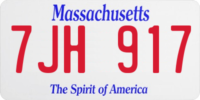 MA license plate 7JH917