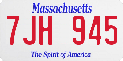 MA license plate 7JH945