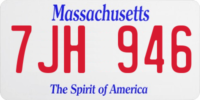 MA license plate 7JH946