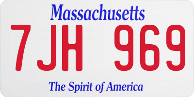 MA license plate 7JH969