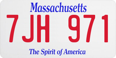 MA license plate 7JH971