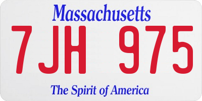 MA license plate 7JH975